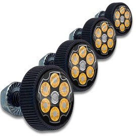 Tricktoppers 4 Black Knurled Motorcycle License Plate Frame Fastener Hardware Tag Bolts Screws Kit Custom Logo (USA Brand) - 44 MAG Revolver Gun 2nd Amendment Logo