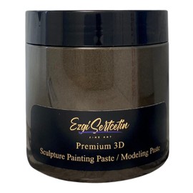 3D Sculpture Painting Paste|Texture Paste|Decorative Plaster|Ready to Use|Unique Metallic Pearl and Neon Colors|Ideal for Artwork|Stencil|Flowers|Texture and Art Relief|6 oz (Café Noir Brown)