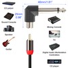 Greluma 4pcs Right Angle RCA to TS 6.35mm Audio Adapter,