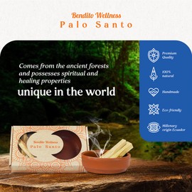 Bendito Wellness Palo Santo Sticks 20-Pack 110g - Free Holder - Ecuadorian, Premium Grade, High Resin, Sustainably Harvested Smudging Wood - Natural Incense for Aromatherapy, Meditation