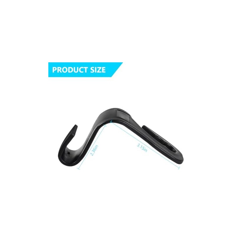 Mandark - 2 ganchos para reposacabezas de asiento de coche,
