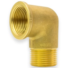 Angle 90° Internal Thread Male Thread Fitting Pipe Fitting Pipe Angle Elbow Adapter Screw Fitting Thread Fitting Industrial Quality – Made in Italy (Brass, 1/2 Inch Male x 1/2 Inch Female Thread)