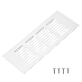 M METERXITY 1-Pack Door Vents for Interior Doors, 8 x 3 Inch/ 200 x 80mm Aluminum Alloy Ventilation Grille for Cabinet/Wardrobe/Shoe Cabinet, Rectangle Air Vent with 4 Screws [Silver]