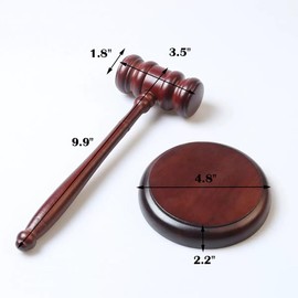Premium Wooden Gavel & Block Perfect for Judge, Lawyer, Auction Court, Company, Student