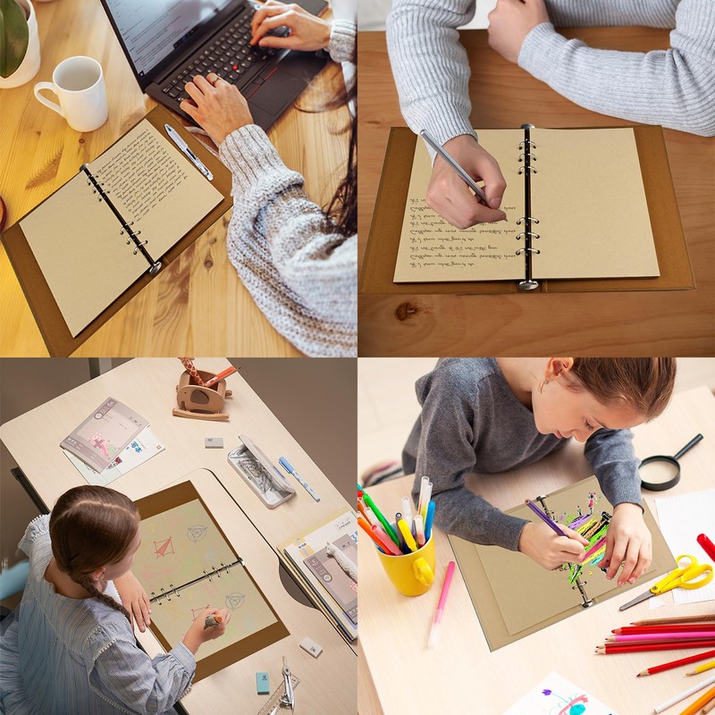YFLeomry A5 Paper Kraft Paper 80 Sheets Ring Binder A5