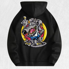 Cartoon Rat Graphic Hoodie 100% Cotton US Warehouse 7 ColorsColor: Black, Size: Xl
