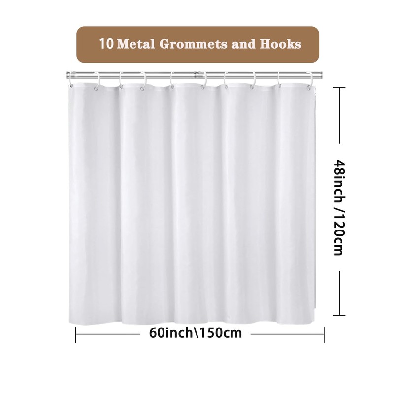EMLTHORY White Bathroom Window Curtain 60 x 48 inches,Narrow Short