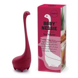 OTOTO Baby Nessie Loose Leaf Tea Infuser (Purple) - Dinosaur Tea Infuser Strainer with Steeping Spoon - Long Handle Neck, Cute Ball Body Lake Monster Silicone Tea Infuser for Loose Leaf Herbal Tea