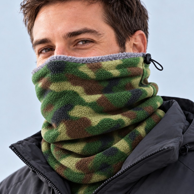 Fleece Neck Warmer Gaiter – Adjustable Windproof Winter Neck Gaiter
