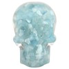 Amogeeli 4Pcs Skull Crystal Resin Brass Knobs with Screws, Decorative