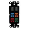 RiteAV 2 HDMI 4 Cat6 Ethernet Mixed Color Wall Plate - Rocker [Black/Black]