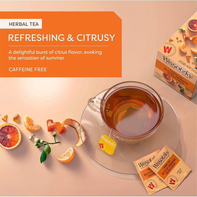 Wissotzky Blood Orange Mandarin Herbal Tea (3 Pack - 60