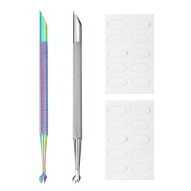 2 Pieces Double-Ended Manicure Tools And 2 Sheets Of White Sandpaper, Nail Repair Tools, Stainless Steel Manicure Tools, Cuticle Trimmer