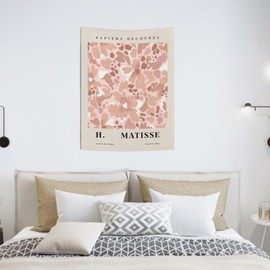 Ochori - Tapiz decorativo para colgar en la pared, diseño botánico de flores en colores pastel de 76 x 101 cm, para decoración del hogar, sala de estar, recámara universitario o recámara, cartel