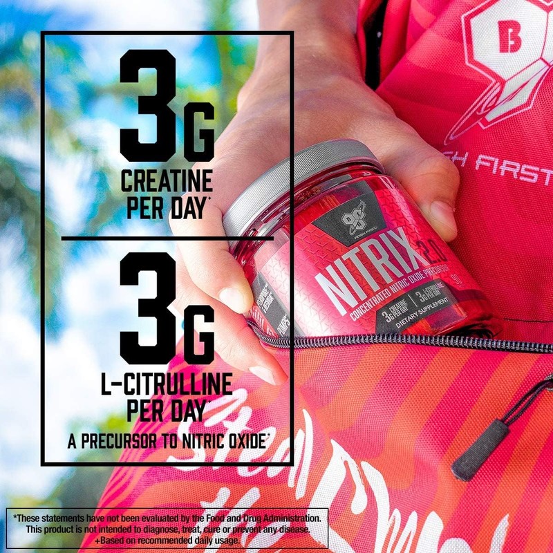 BSN NITRIX 2.0, Workout Supplement, Nitric Oxide Precursors, 3g Creatine,
