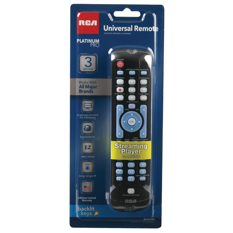 RCA Three-Device Universal Remote, Black