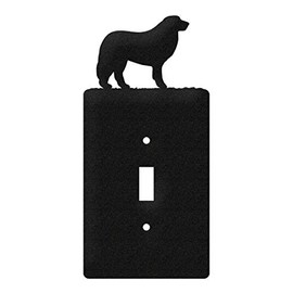 SWEN Products Great Pyrenees Metal Wall Plate Cover (Single Switch, Black)