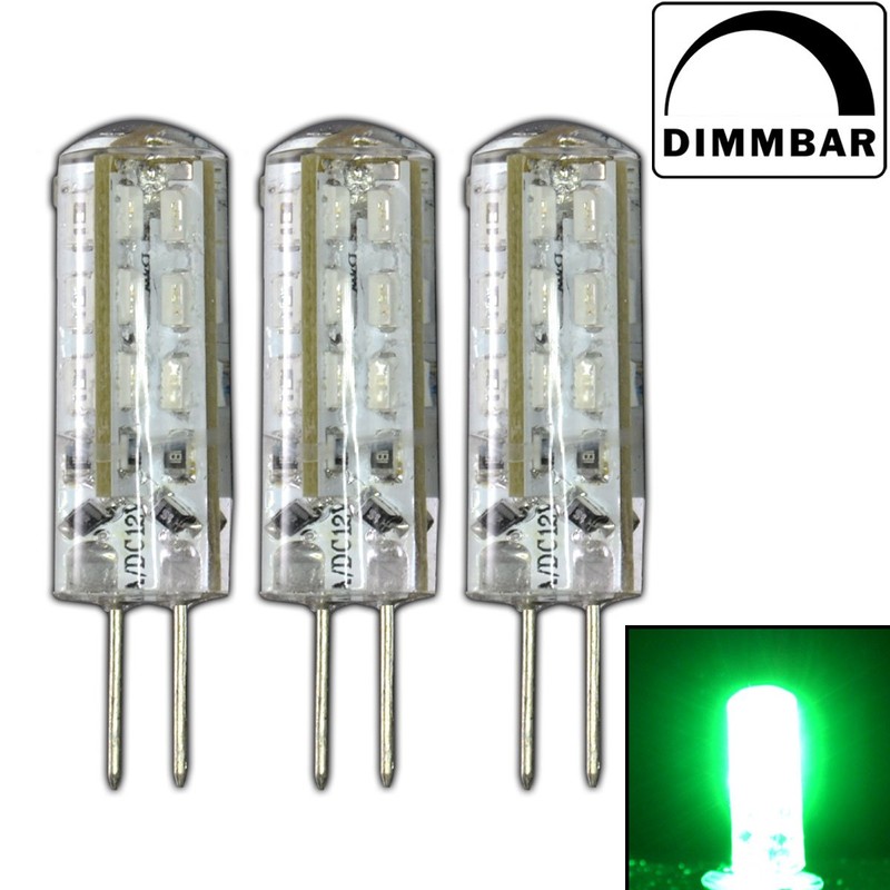 PB-Versand 3x G4 LED 1.5 Watt Dimmable Lamp Green 12