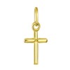Collar con colgante de cruz pequeña de oro amarillo de