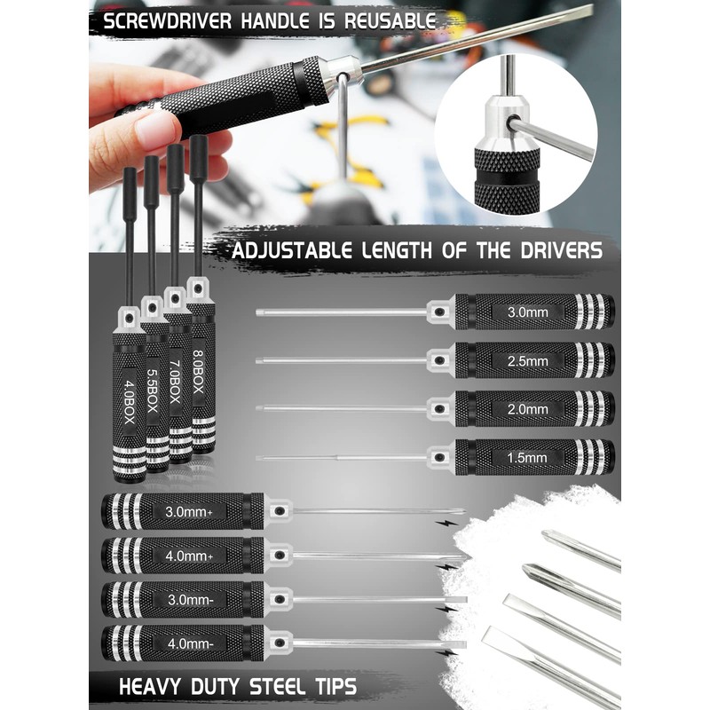 OGRC Tool Kit - Screwdriver Set (Flat, Phillips, Hex) RC