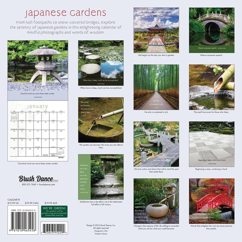 Japanese Gardens 2018 Calendar