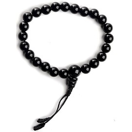 Buddhist Prayer Beads 9 mm Black Onyx Buddhist Prayer Beads, Brass, Onyx
