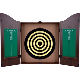 TG Dartboard Cabinet Set with Realistic Walnut Finish, brown, (15-DG910)