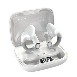 Loluka Wireless Ear Clip Bone Conduction Headphones Bluetooth Earbuds Comfortable and Fitable for All Type Ears True Wireless Earbuds Stereo HiFi Music IPX4 Waterproof Invisible Headphone