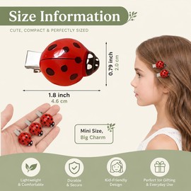 10 Pcs Fun Mini Ladybug Hair Clips, Funky Insect Bug Hair Clips for Women Girls, Cute Decorative Ladybug Accessories for Back to School Halloween Cosplay Themed Party