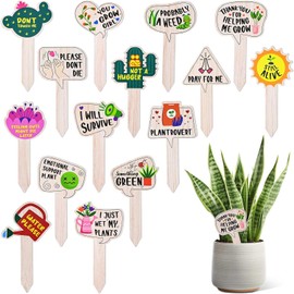 JUYRLE - Etiquetas divertidas para plantas, paquete de 15 marcadores de jardín para flores suculentas, vegetación, plantas de semillero, impermeables, etiquetas de patio al aire última intervensión