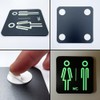 N.I.Edit.H - Toilet sign/Black PVC plates with photoluminescent vinyl/Glow in