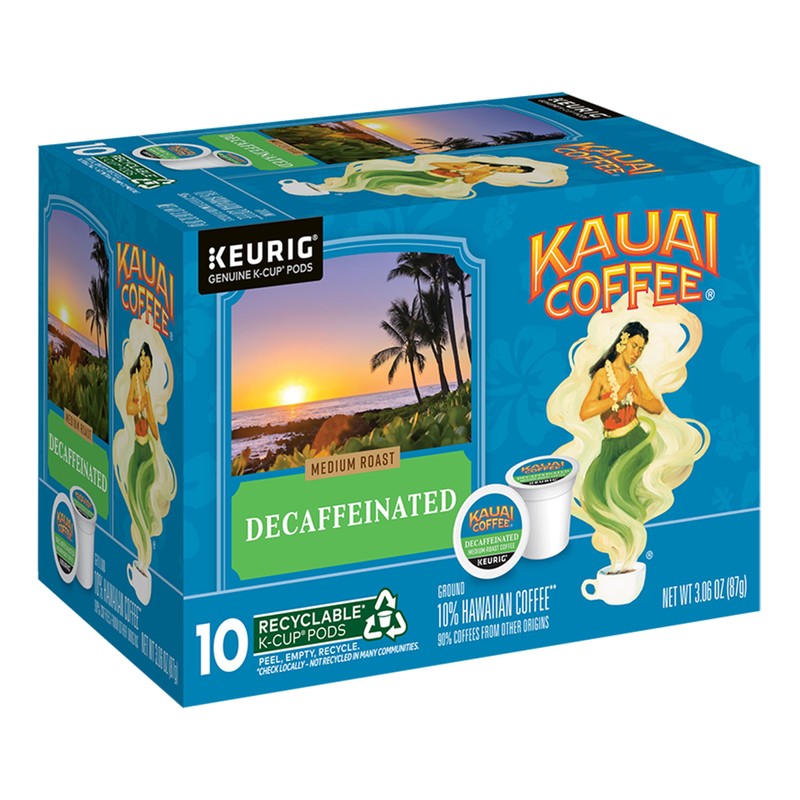 Kauai Coffee Keurig K-Cup Pods - Decaffeinated - Medium Roast