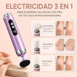 KTMOUW Lima Electrica Pedicure para Pies 3 en 1 Lima Pies 13500 RPM, Rosa
