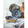 HENXFEN LEAD Pasta Bowls– 33 oz Colorful Ceramic Salad Bowls