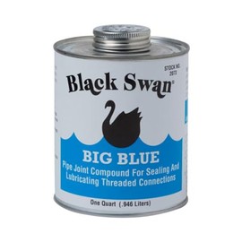 Black Swan BIG BLUE Pipe Joint Compound -Soft-Set Pipe Thread Sealant – Non-Hardening - Reliable Leak Prevention - Drip-Resistant – NSF Certified – 1 Quart with Bottle Brush Cap