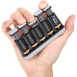 Ejercitador de dedos, entrenador de dedos variable de fuerza de dedo de mano para ejercitador de tensión para piano y guitarra (gris)