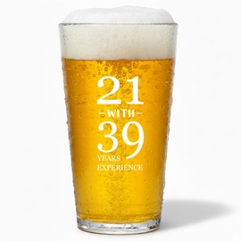 60th Birthday Gifts For Men Women – Funny 60th Birthday Beer Glass 16oz