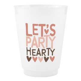 Santa Barbara Design Studio Party Cups 8-Count Reusable BPA-Free Plastic Frost Cups, 16-Ounce, Let's Party Hearty