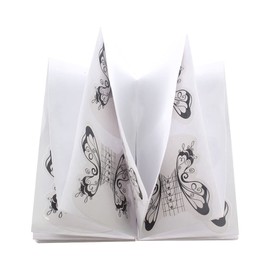 BeautyLeader 200 Pcs Nail Form Guide Acrylic Tip Extension Forms Black And White Color Sticker Rroll Manicure Tool for Acrylic Long Shape Nail Extension Bluider Forms