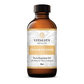 Vitality Extracts Frankincense Essential Oil - 4oz, Boswellia Serrata, Aromatherapy, Skin Care, Natural Calm, Rest & Relaxation, Yoga, Comfort