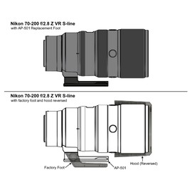 Wimberley AP-501 Replacement Lens Foot for Nikon Z S-line 70-200 f2.8, 100-400 f4.5-5.6, 400 f4.5 - Arca-Swiss Style - Made in USA