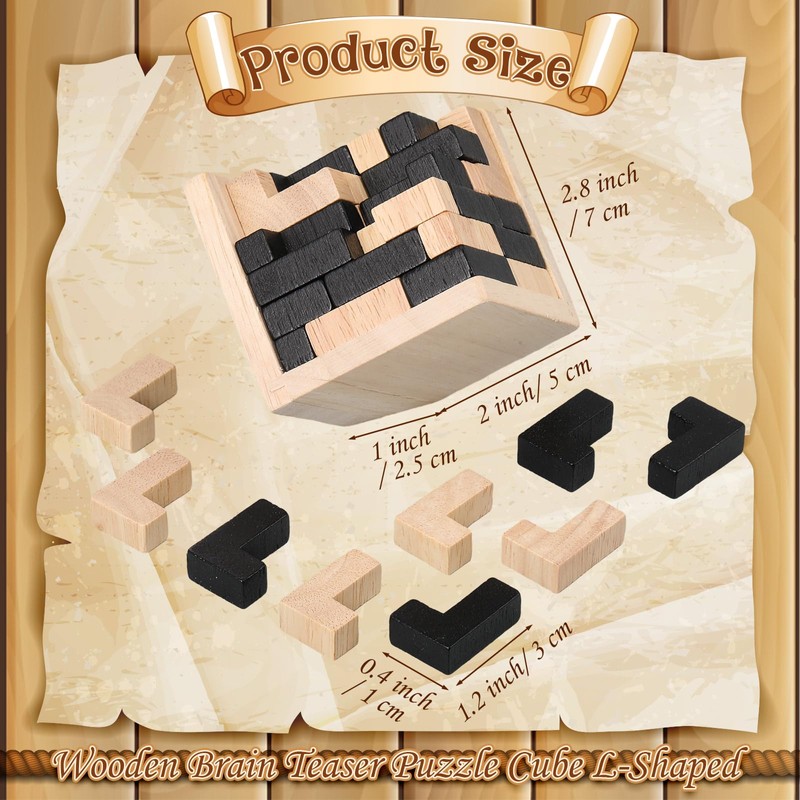 Yilloog Wooden Puzzle Brain Teasers 3D Logic Puzzles, Brain Teaser
