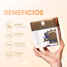 MIST JEWEL Pack Facial con serum Vitamina C + E + Ácido hialurónico y Crema de Día fotoprotectora FPS 30 Ácido Ferúlico y Vit C 50g | Paquete Skincare