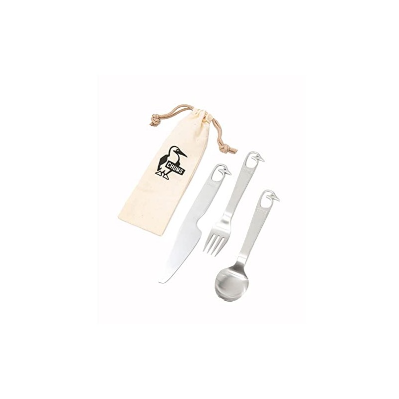 CHUMS CH62-1690-0000-00 Booby Cutlery Set, Approx. 7.5 inches (19 cm)