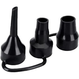 Black 3 Sizes Air Pump Replacement Nozzles, Plastic Pump Nozzles, Inflatable Pump Nozzles Head, Air Pump Inflator Adaptor Accessory for Partial Air Bed