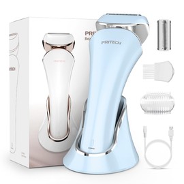 PRITECH Electric Shaver Women Rechargeable Razor Ladies Shaver,Lady Razor for Legs,Arm,Underarm,Bikini,USB Rechargeable Razor Wet&Dry Cordless for Woman