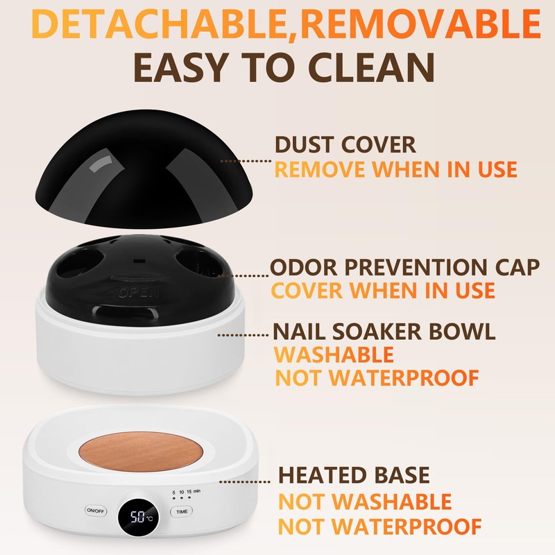 Electric Nail Soaking Bowl, Adjustable Temperature Heated Nail Soak off
