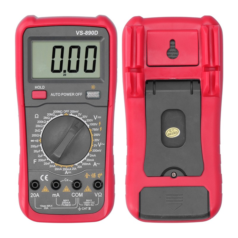 VS-890D Digital Multimeter AC DC Voltage Current Resistance Tester with