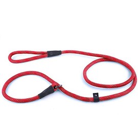 Max and Neo Rope Slip Lead Reflective 5 Foot - We Donate a Leash to a Dog Rescue for Every Leash Sold (5 FT x 1/3" Small Dog, RED)