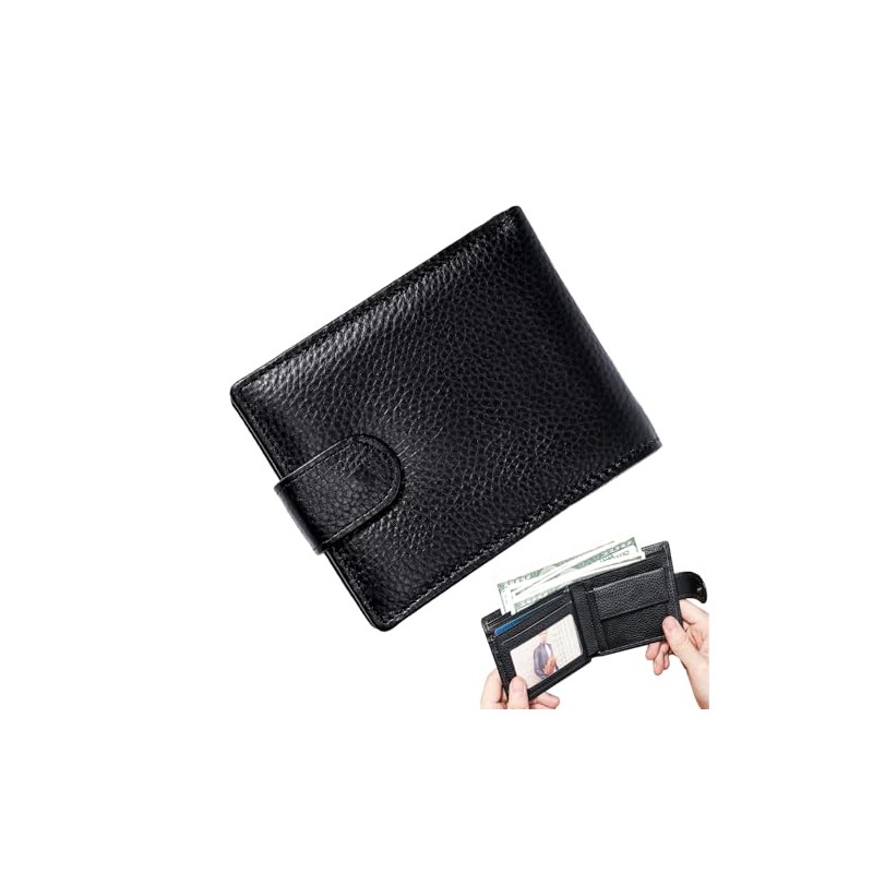 Cartera para Hombre, Carteras Negra para Caballero (Negro)